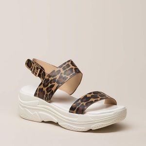 NEW‼️ Leopard Two-Strap Sandals with white sole